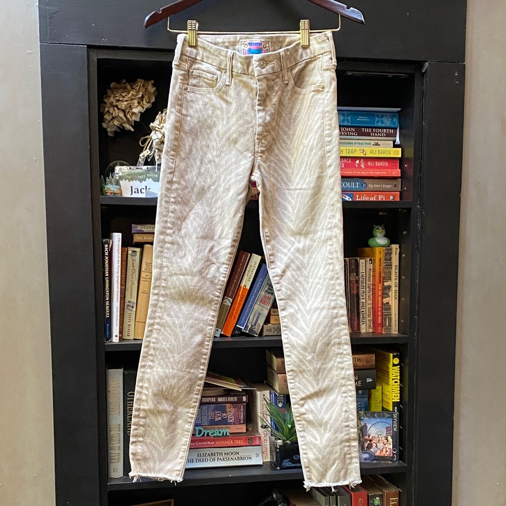 Mother Tiger Print Skinny Jeans